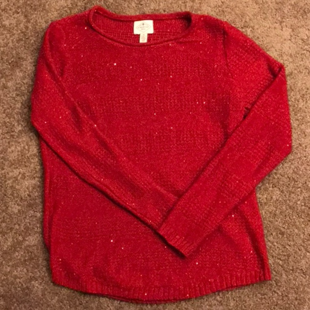 St. John’s Bay red sparkle sequin sweater